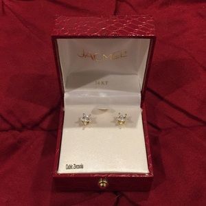 14K Gold & CZ star studs